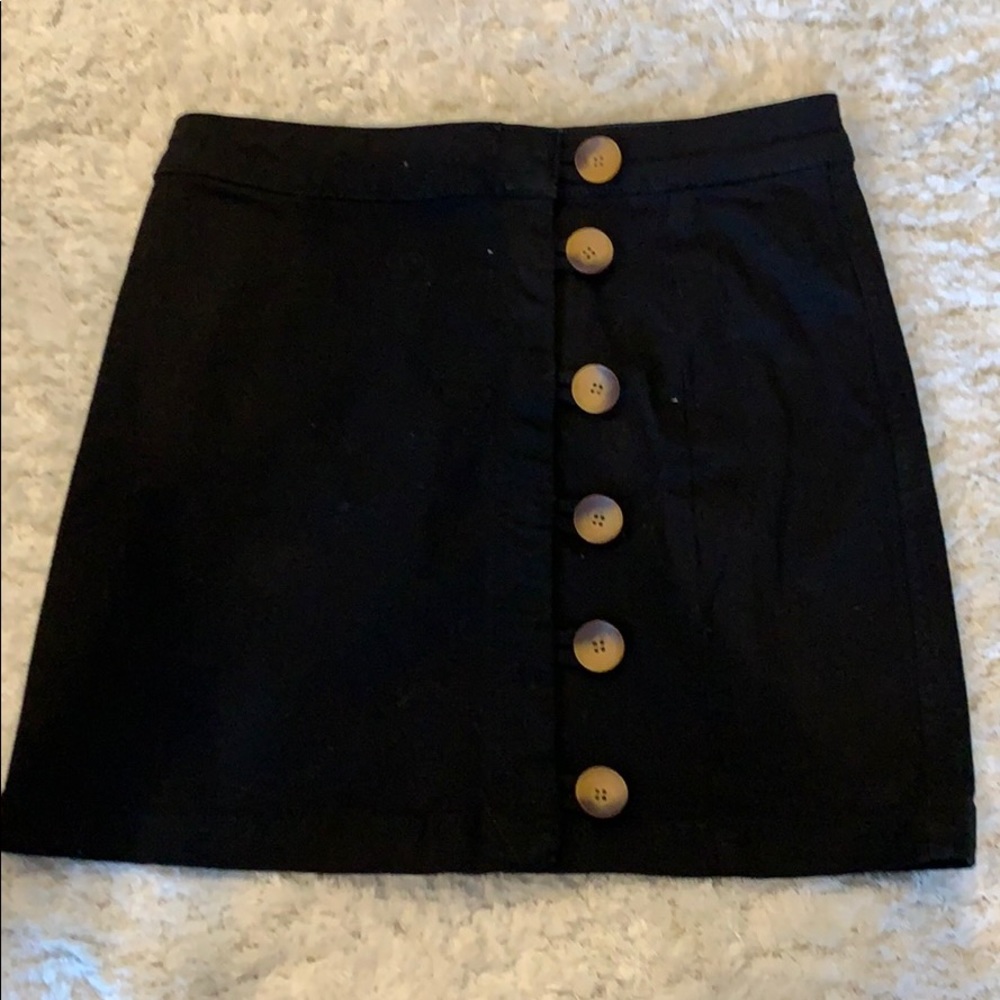black jeans button up mini skirt